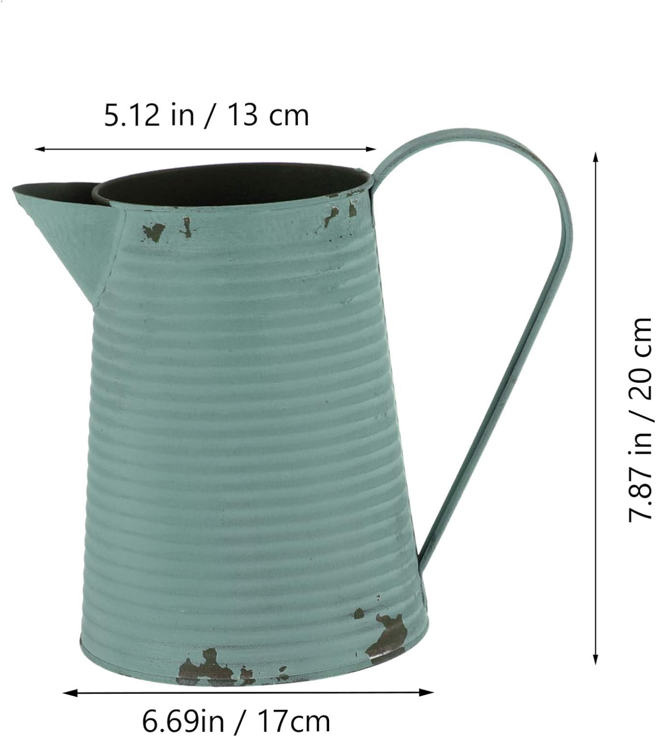 Cabilock Rustic Metal Flower Vase Vintage Pitcher