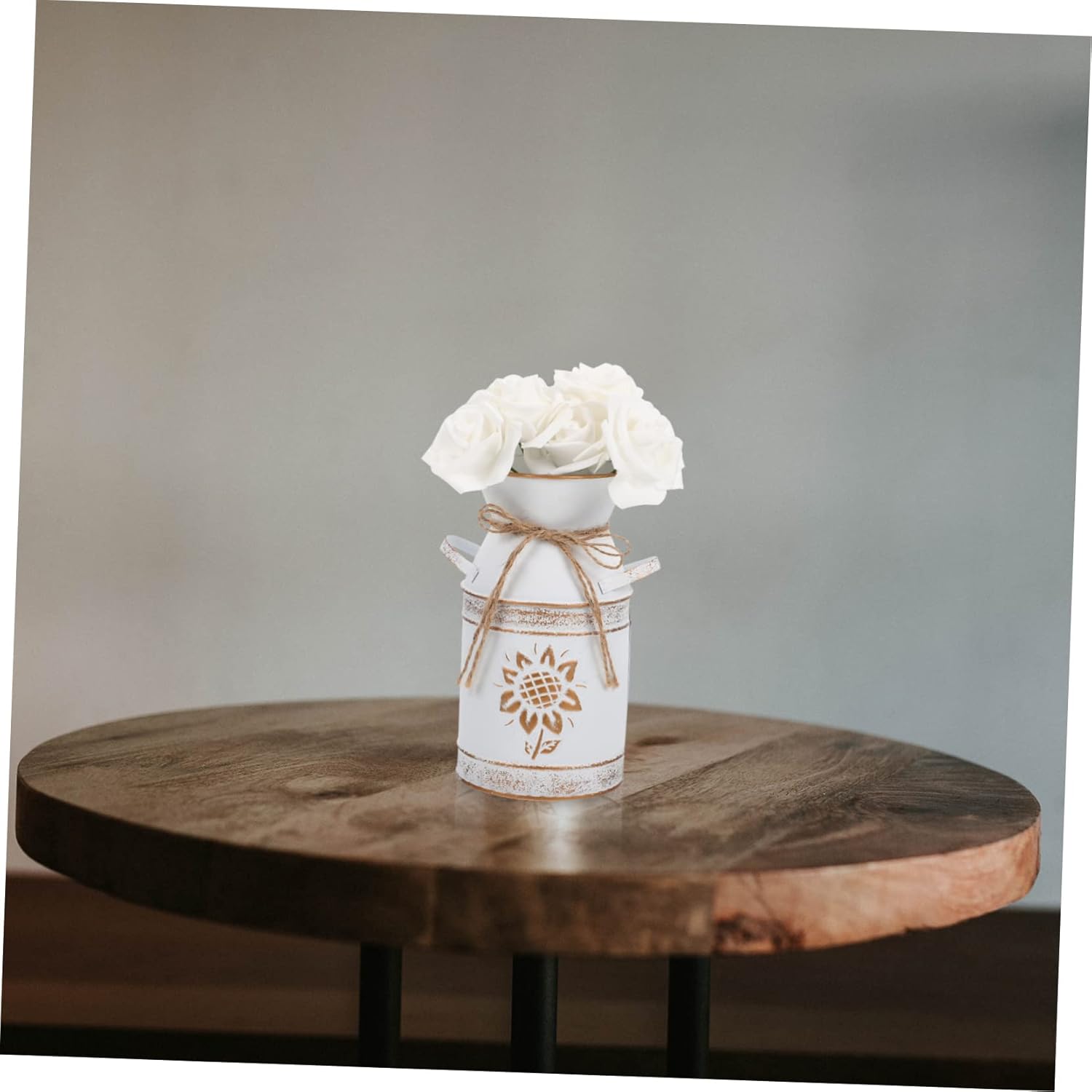 Retro Metal Flower Bucket Vase for Home and Garden