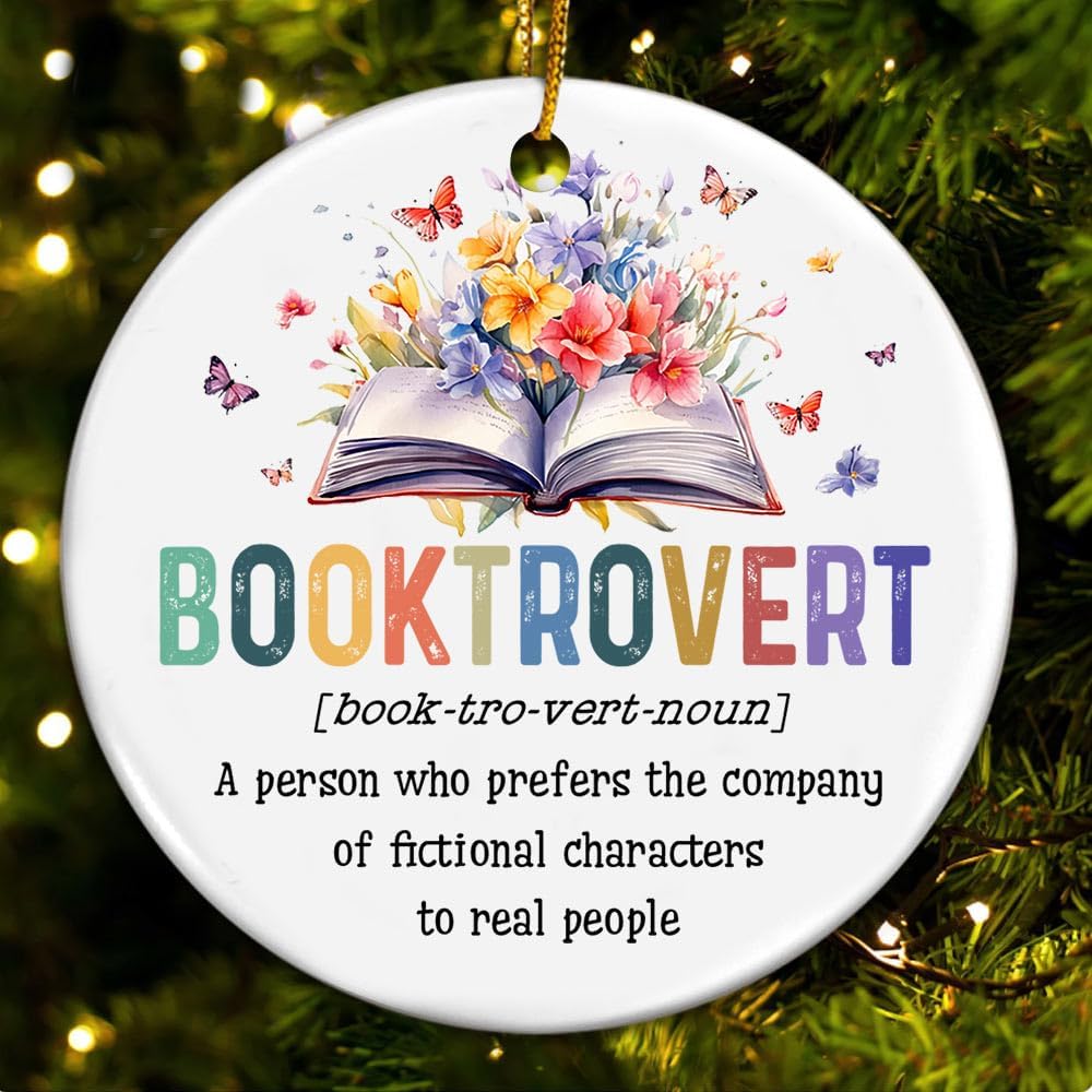 Booktrovert Ornament - Funny Book Lover Gift