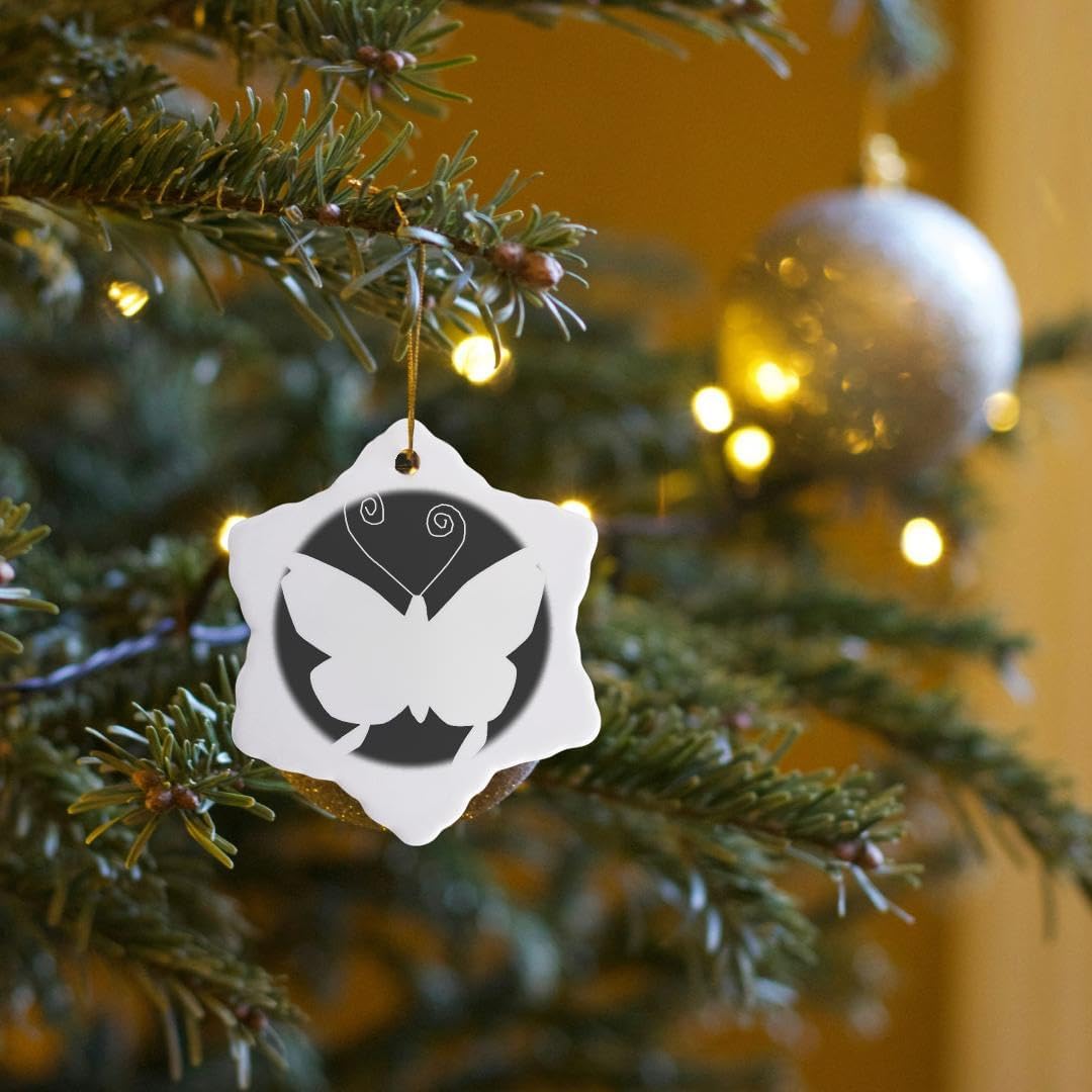 3dRose White Butterfly Snowflake Ornament 3 Inch