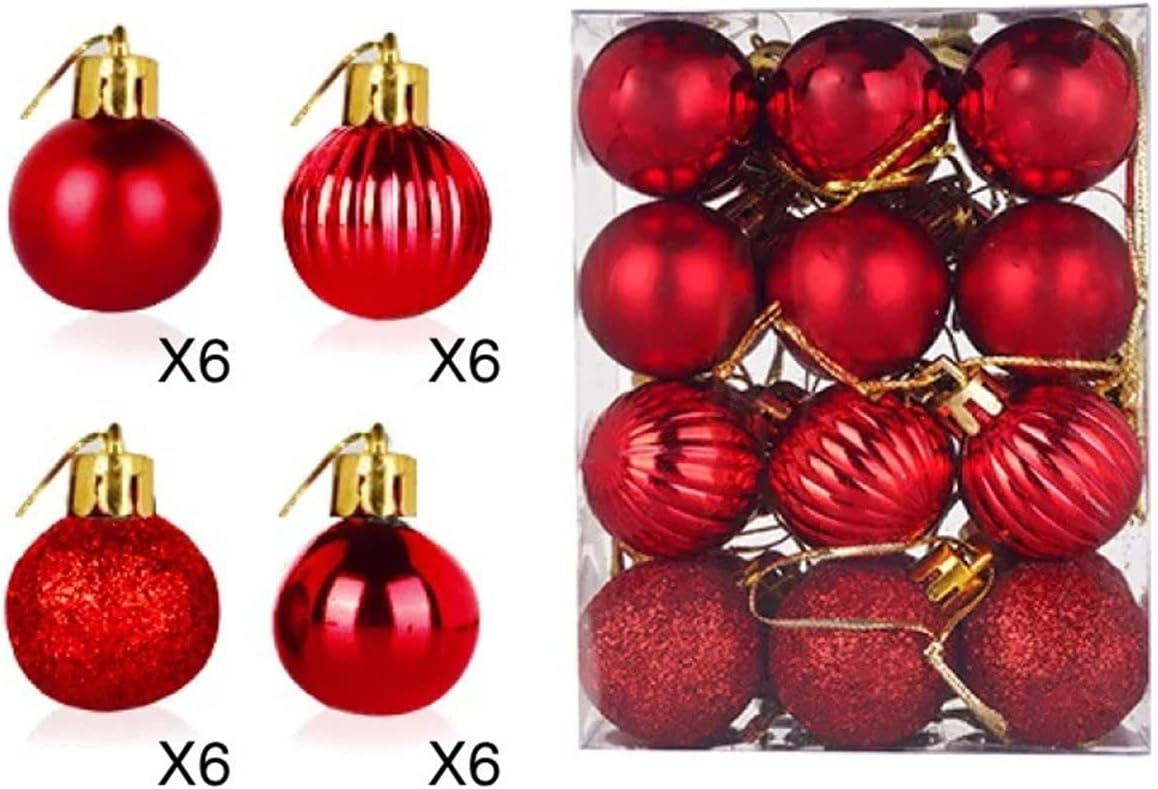3cm Bright Shatterproof Christmas Ornament Set