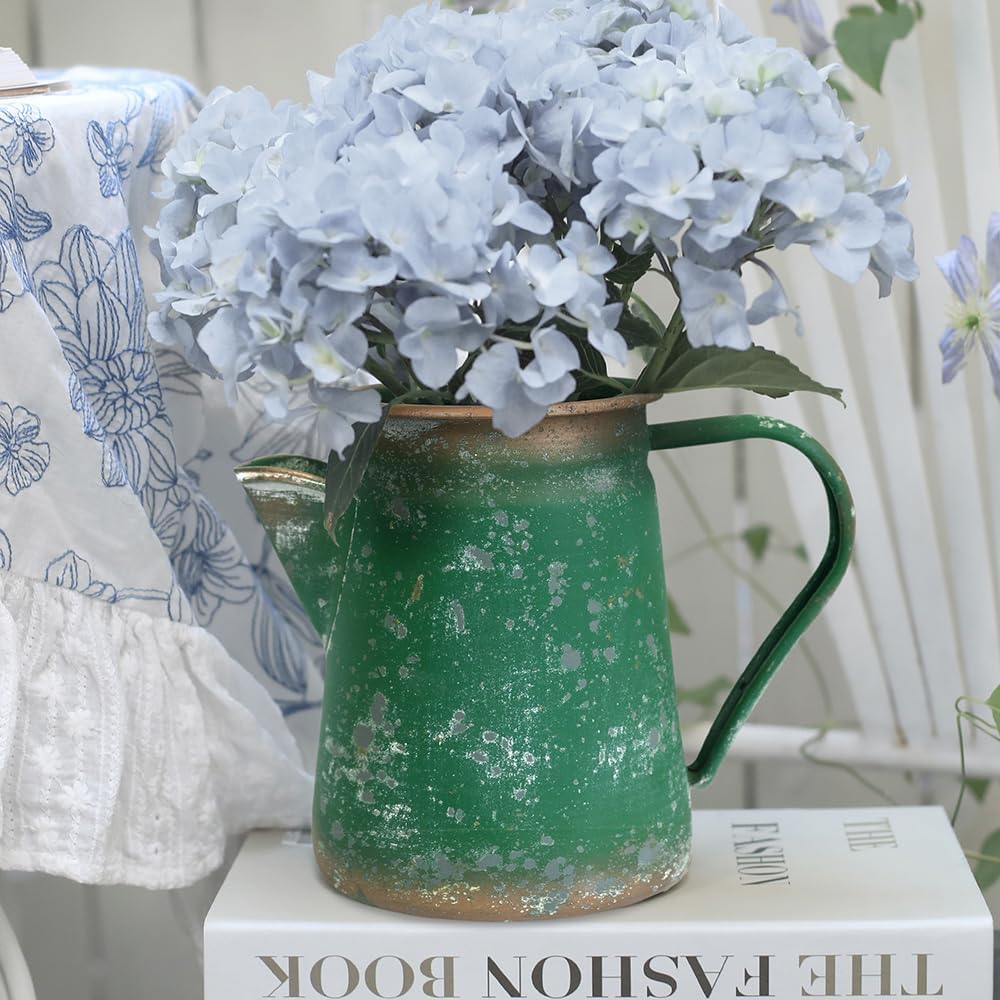 Vintage Metal Milk Jug Vase for Home Decor