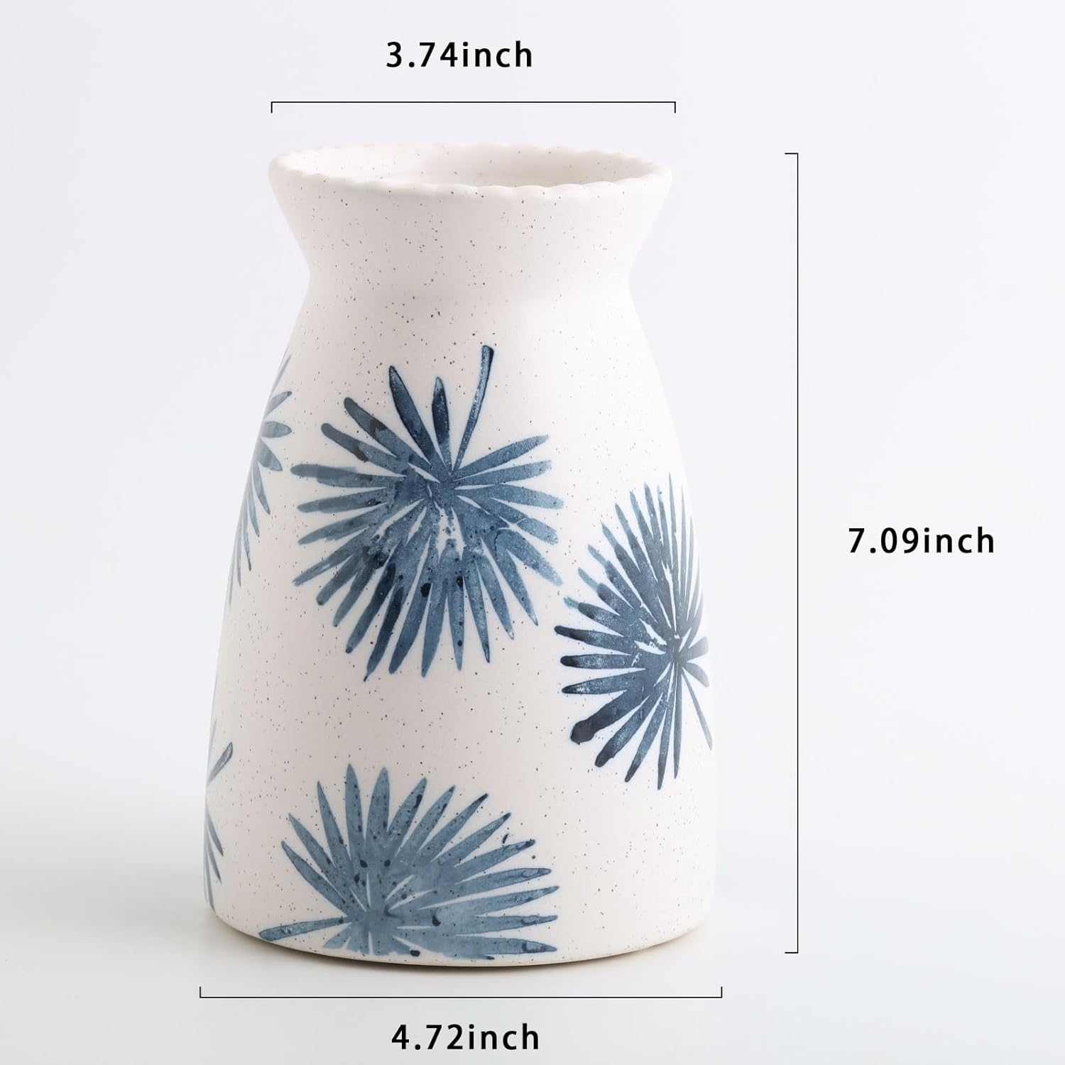 Hjn White Flower Vase - Modern Ceramic Decor for Living Room and Entryway