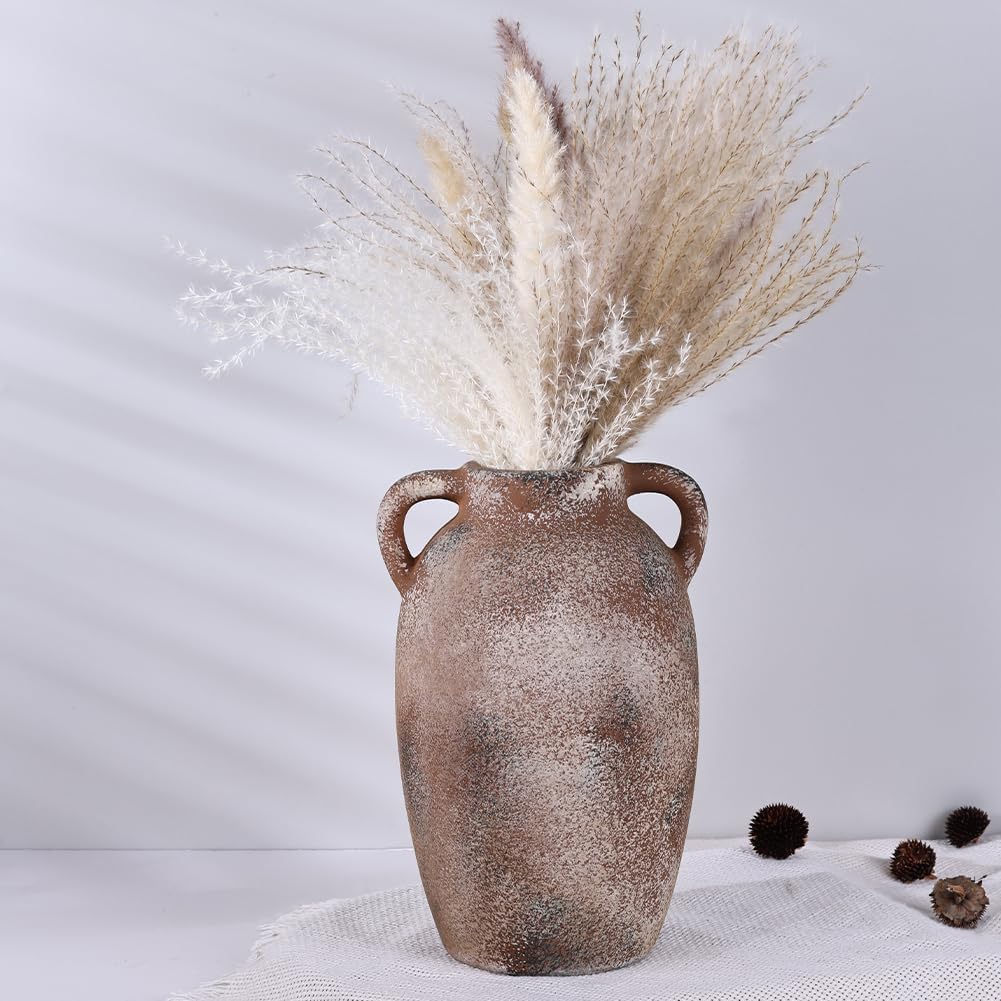 Rustic Ceramic Vase with 2 Handles