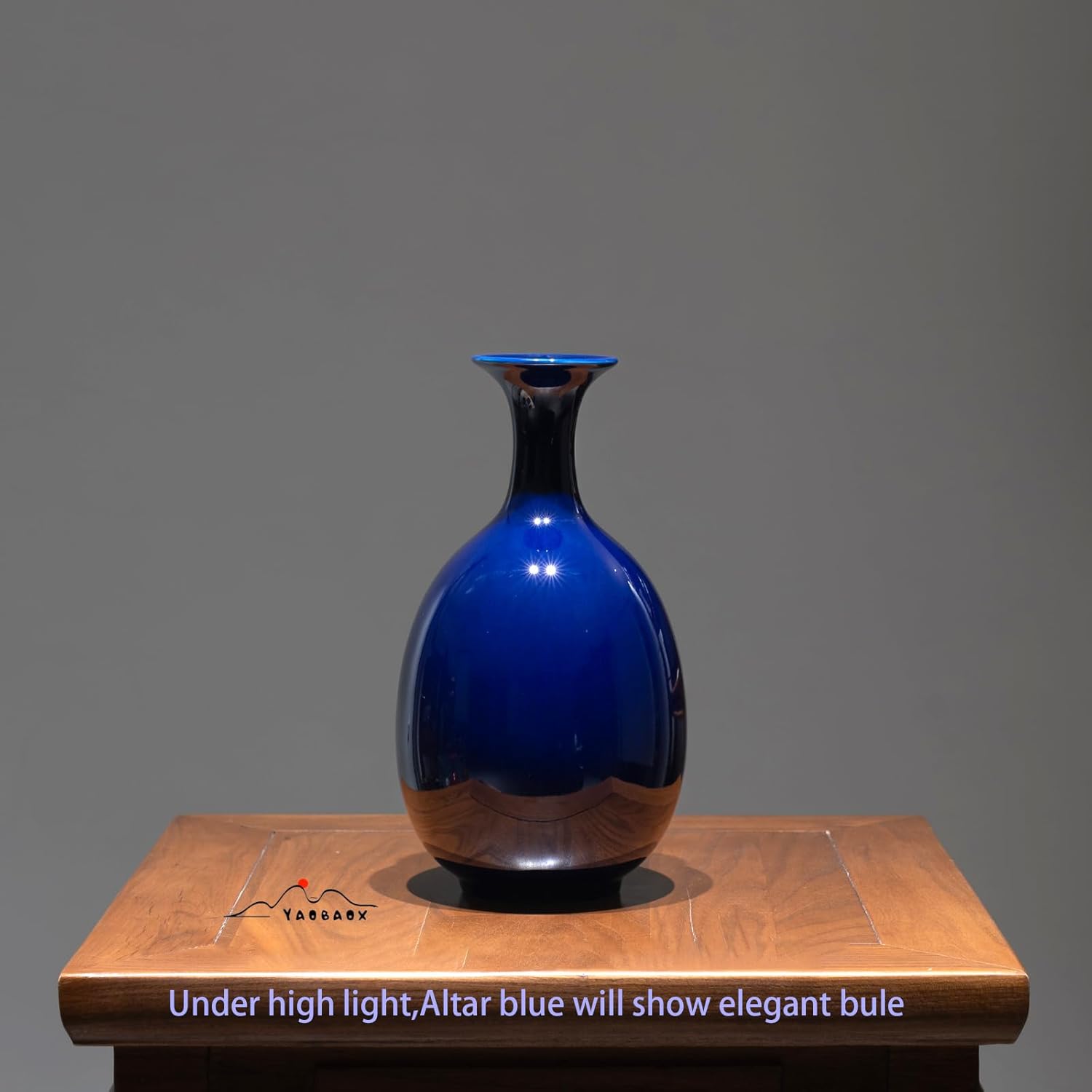 Altar Blue Ceramic Vase 866 Inch Handmade Decor