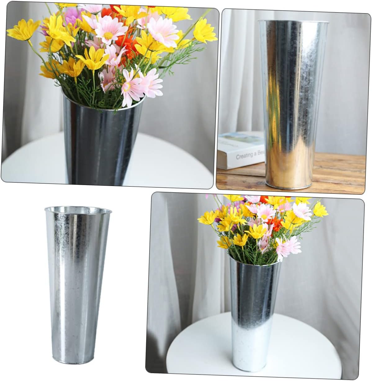STOBAZA Iron Flower Bucket Creative Vase Decor