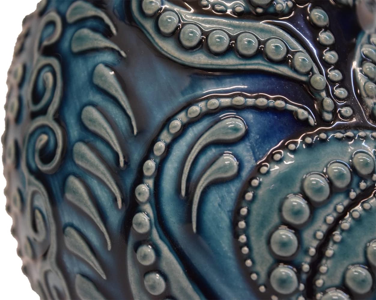 EliPOT Turkish 12 Inch Ceramic Swan Vase Turquoise Beta