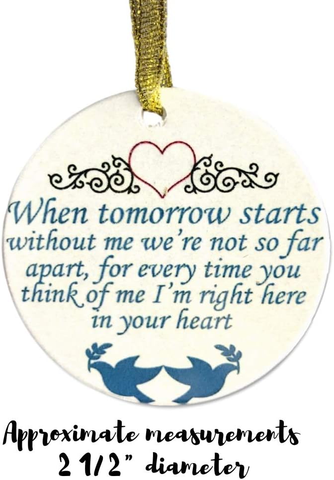 Memorial Christmas Ornament With Doves and Hearts