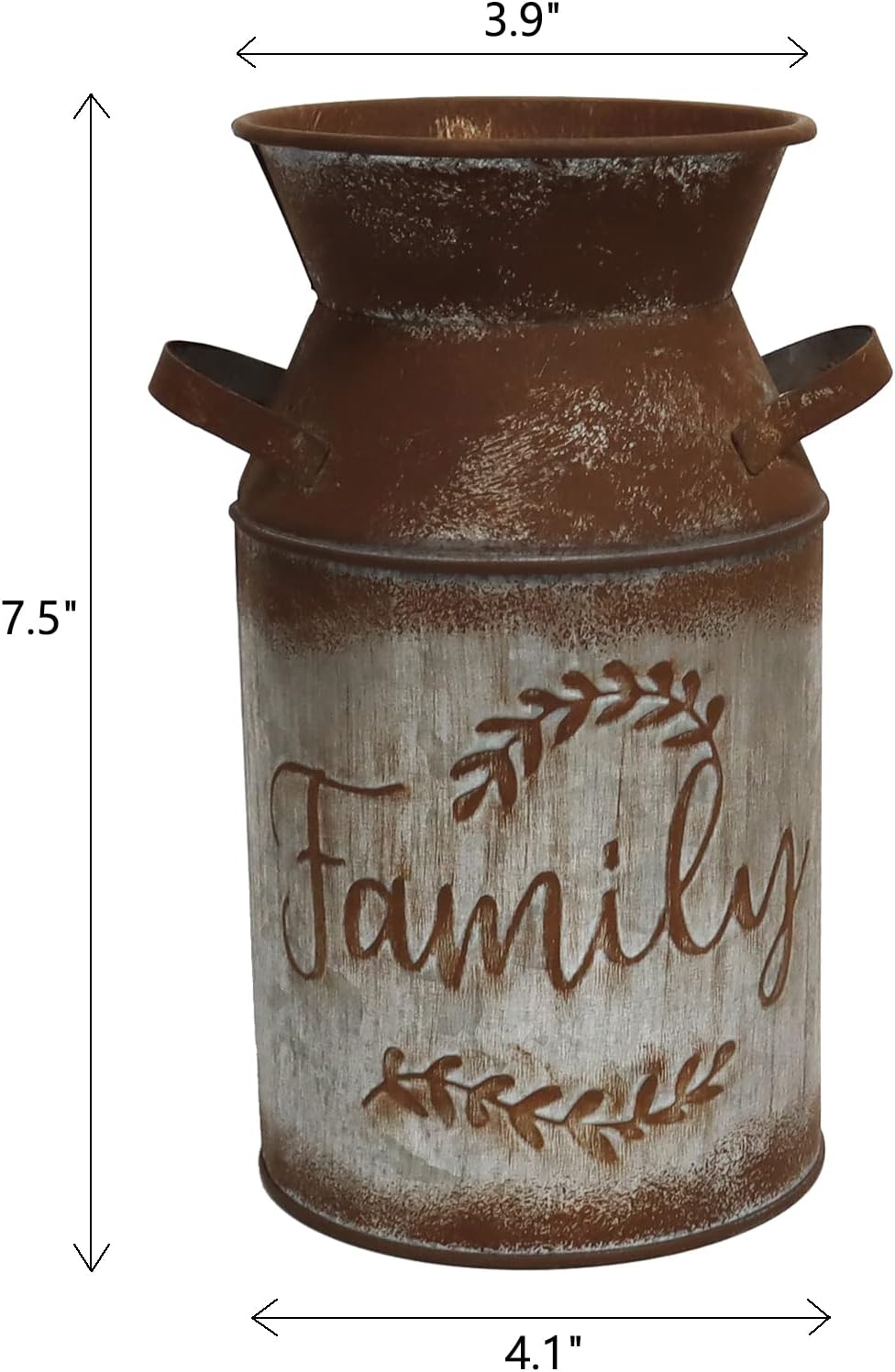 Galvanized Milk Can Greeting Vase with Rustic Design