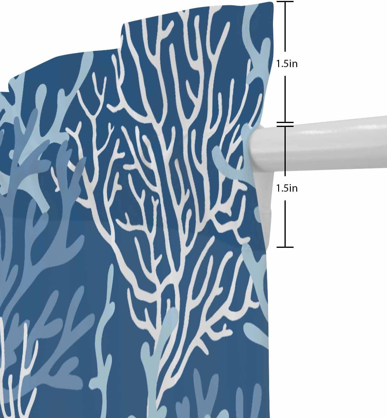 Front Door Curtain with 2 Tiebacks Light Filtering Sea Life Pattern for Bedroom and Back Door