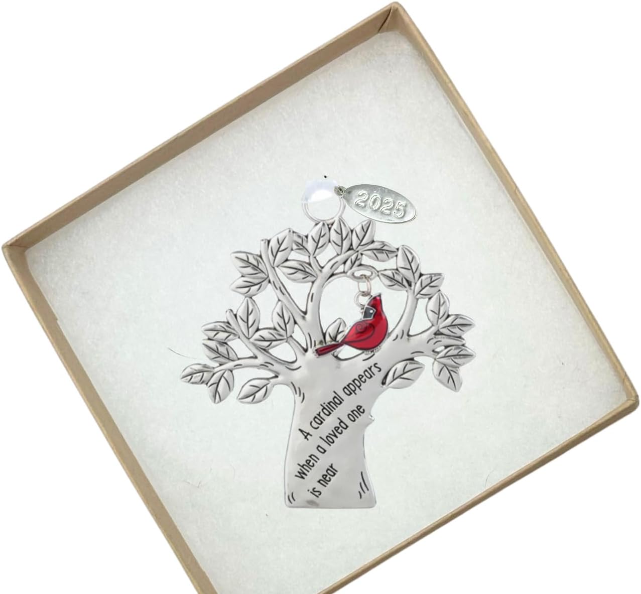 Memorial Ornament with Cardinal Symbol - Sympathy Gift for Men or Women