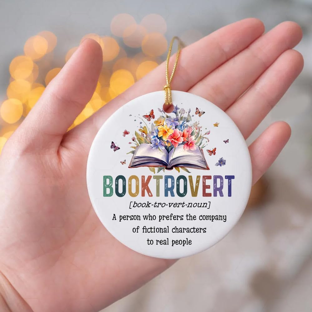 Booktrovert Ornament - Funny Book Lover Gift