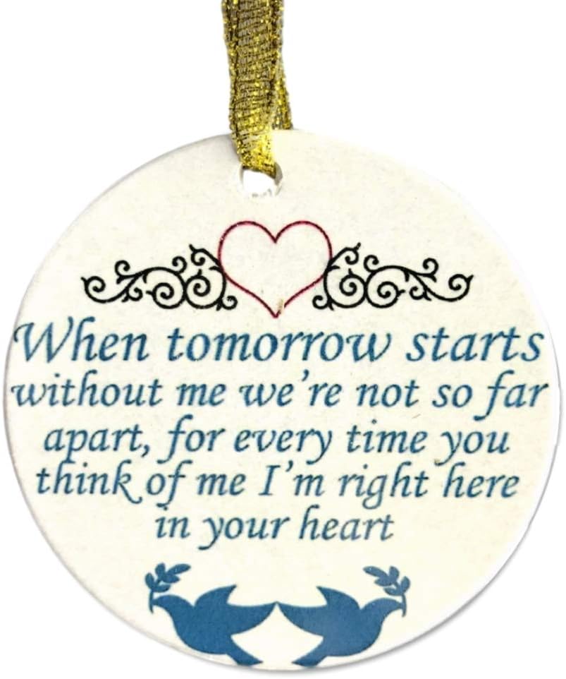 Memorial Christmas Ornament With Doves and Hearts