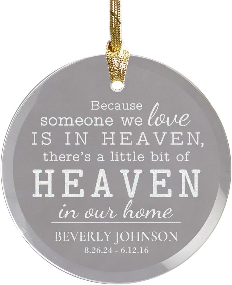 GiftsForYouNow Memorial Round Glass Ornament 3x3