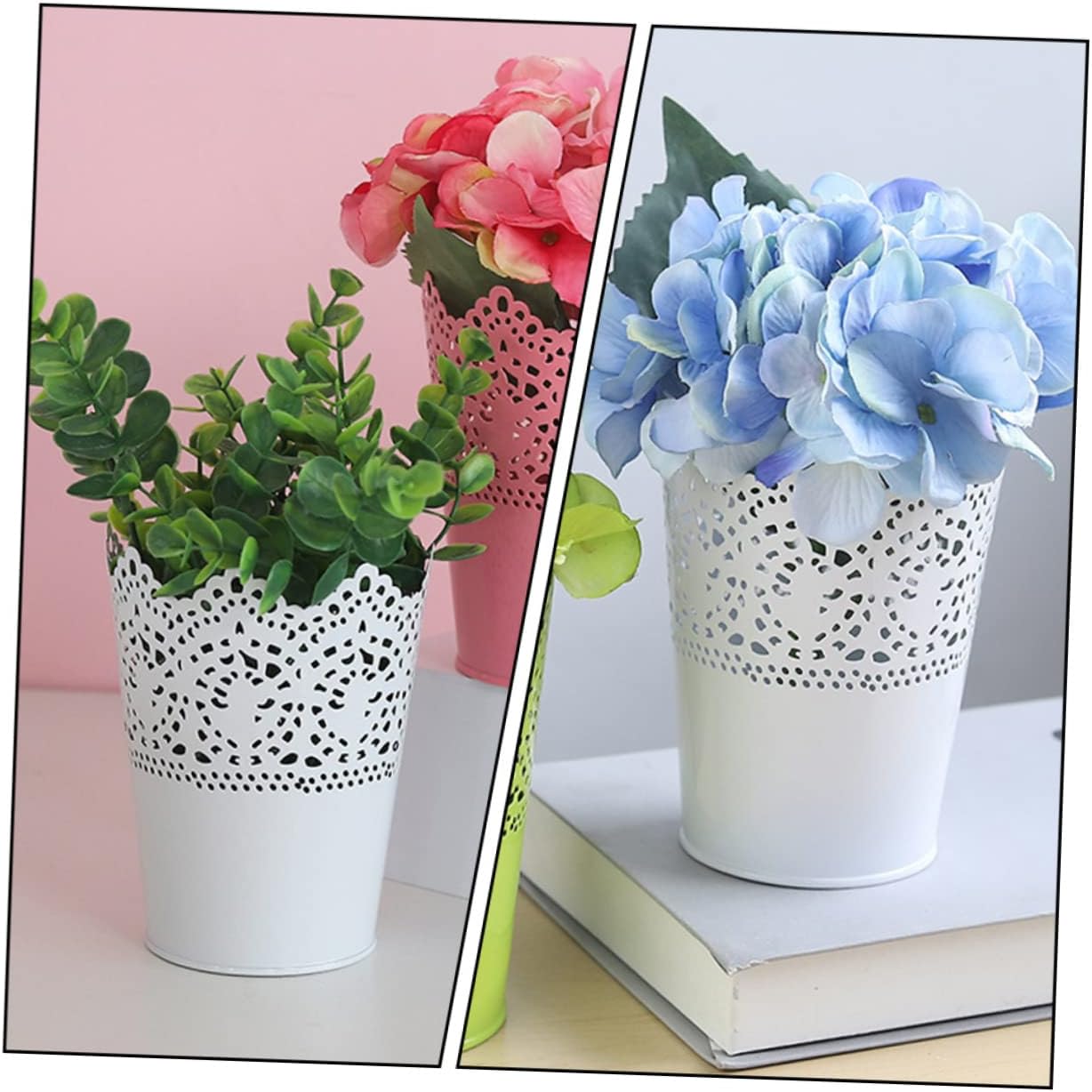 2pcs Elegant Iron Flower Vase for Home Decor and Wedding Centerpieces