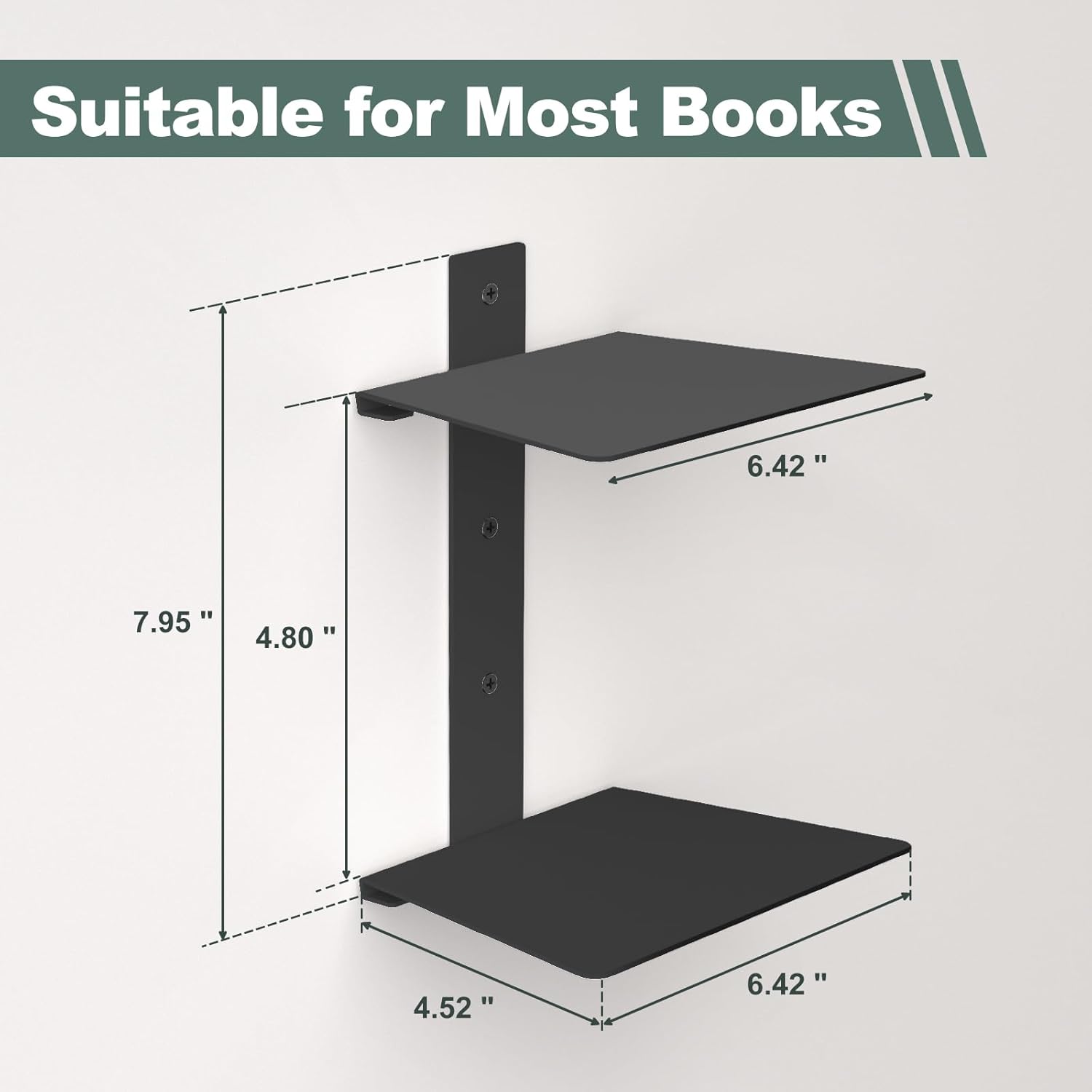 Invisible Floating Bookshelves 4 Tier Wall Mount Bookcase