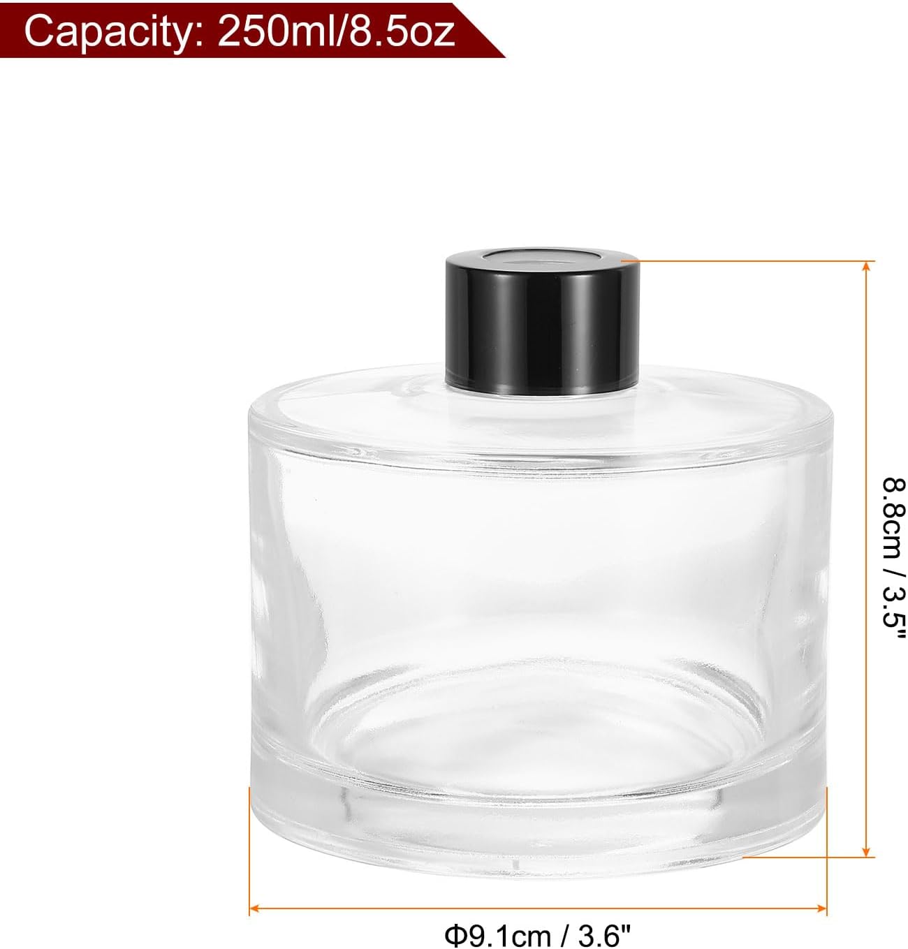 HARFINGTON 4pcs 250ml Empty Glass Diffuser Bottles