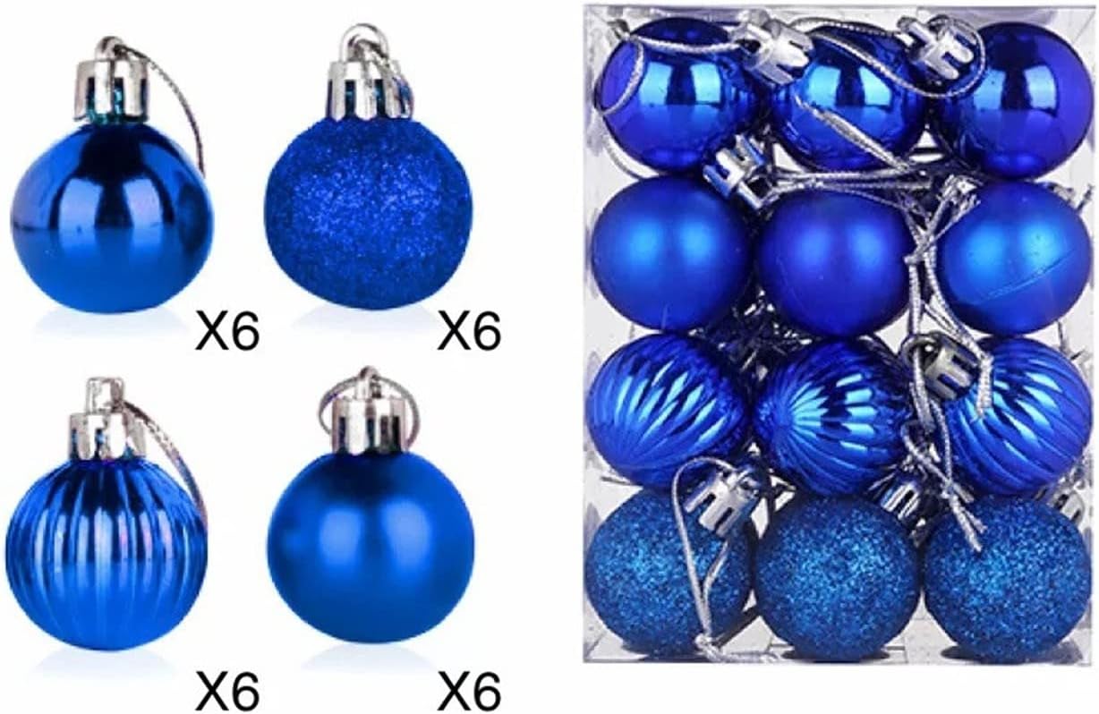 3cm Bright Shatterproof Christmas Ornament Set