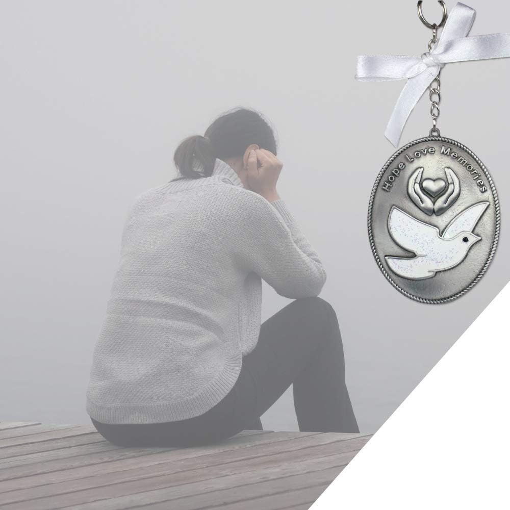 Memorial Ornament with White Dove - Hope Love Memories - Sympathy Gift - 5 x 225