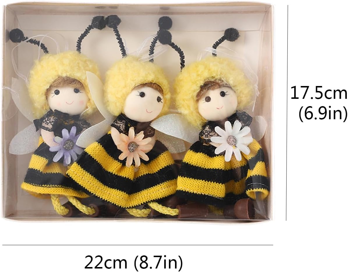 Bee Themed Birthday Decorations 3Pcs Hanging Ornament Tree with Angel Wings