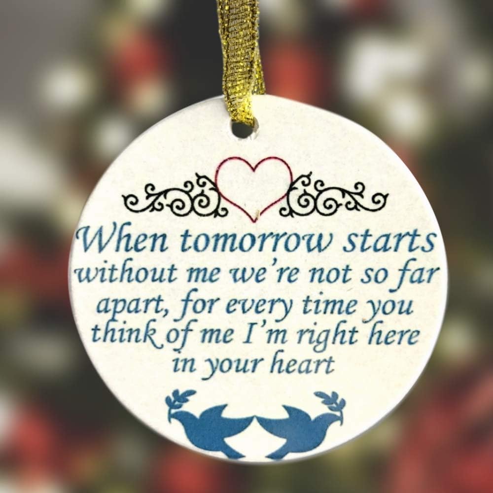 Memorial Christmas Ornament With Doves and Hearts