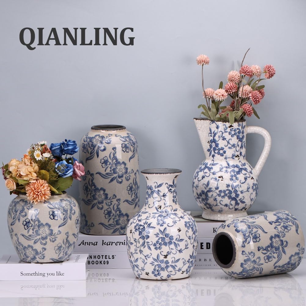 Chinoiserie Decor Blue and White Pitcher