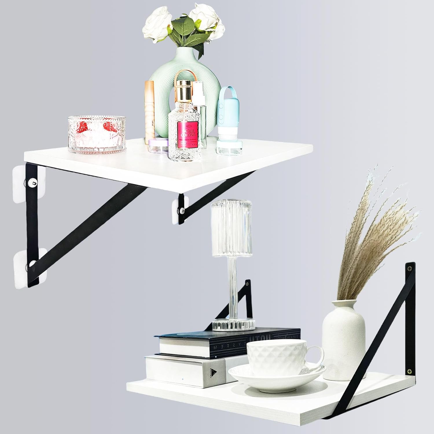 Deep Floating Shelves for Wall 12 Inch Wide Set of 2