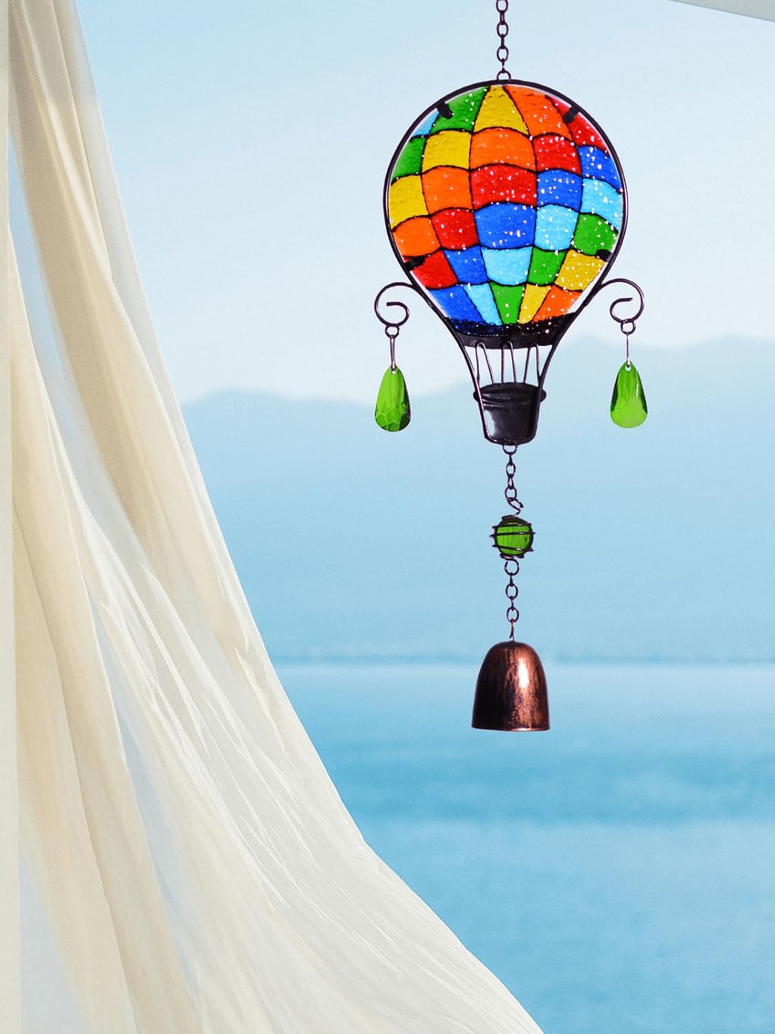 Hand-Painted Christmas Bell Stained Glass Suncatcher