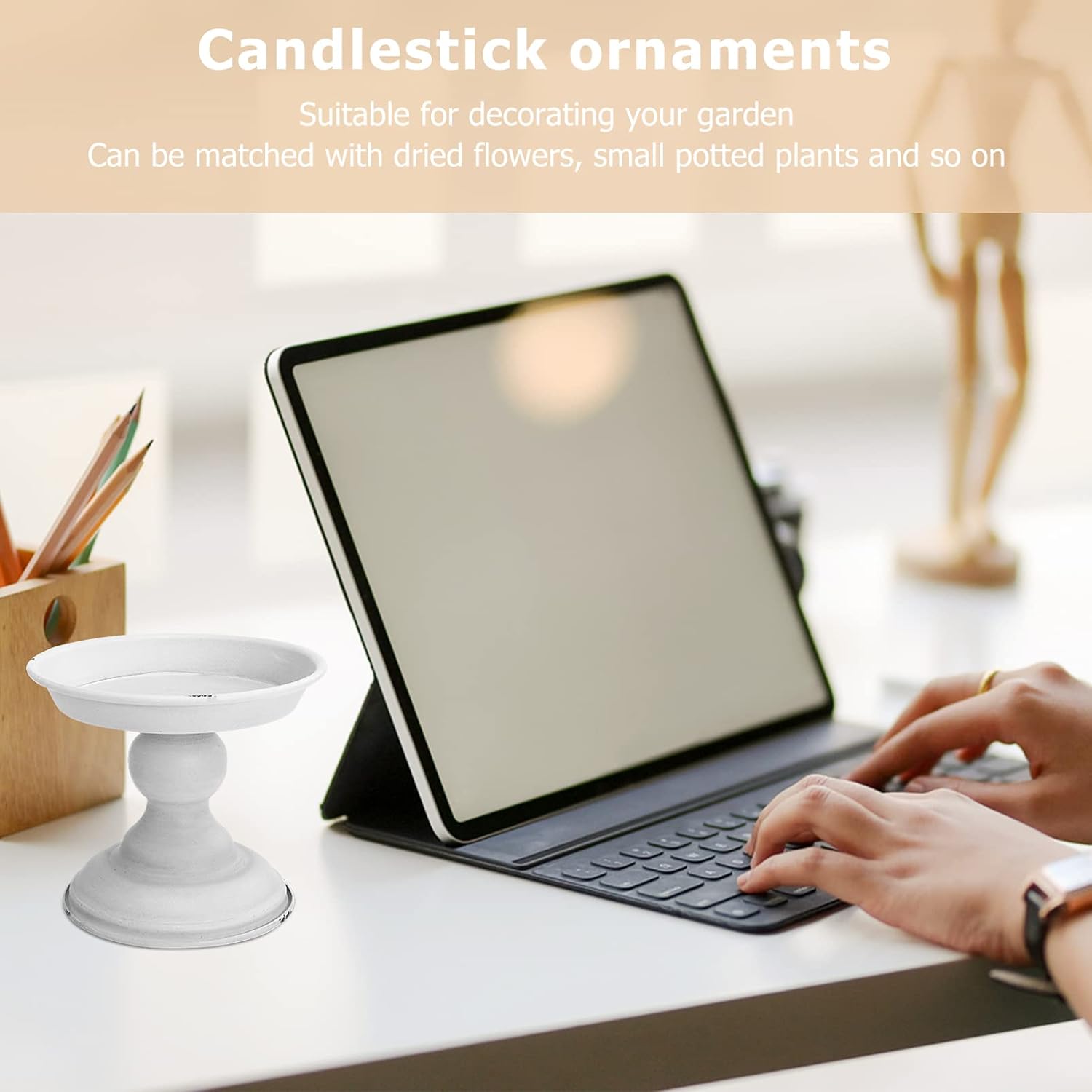 ABOOFAN Creative Flower Vase Decor Chic Candle Holder Vintage Finish Centerpiece