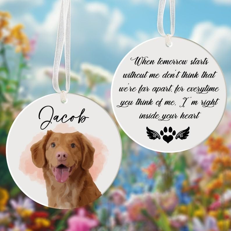 Personalized Dog Memorial Ornament Pet Loss Gift Christmas Decoration
