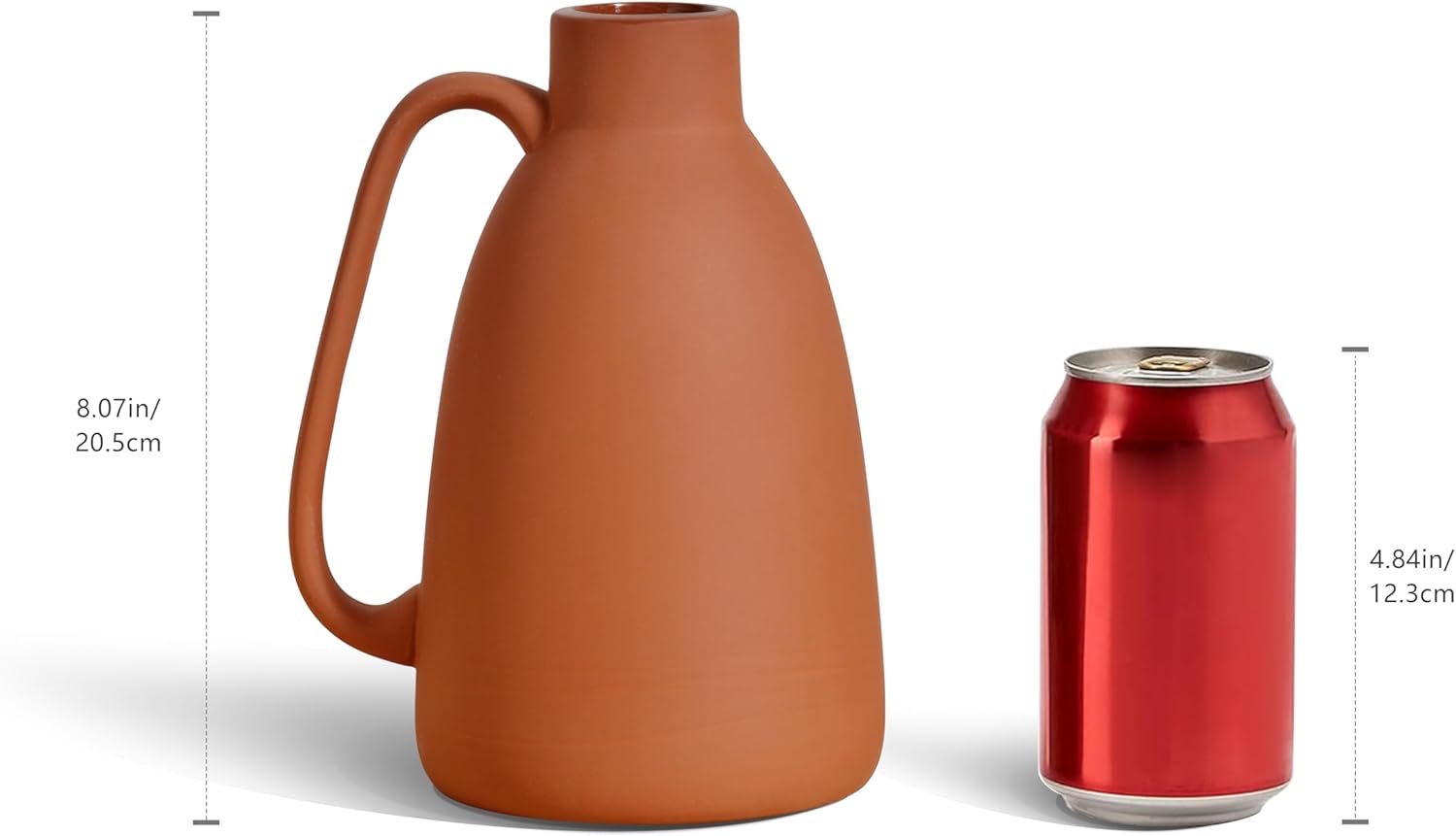 Terracotta Vases Set of 2 8 Inch Decorative Vases