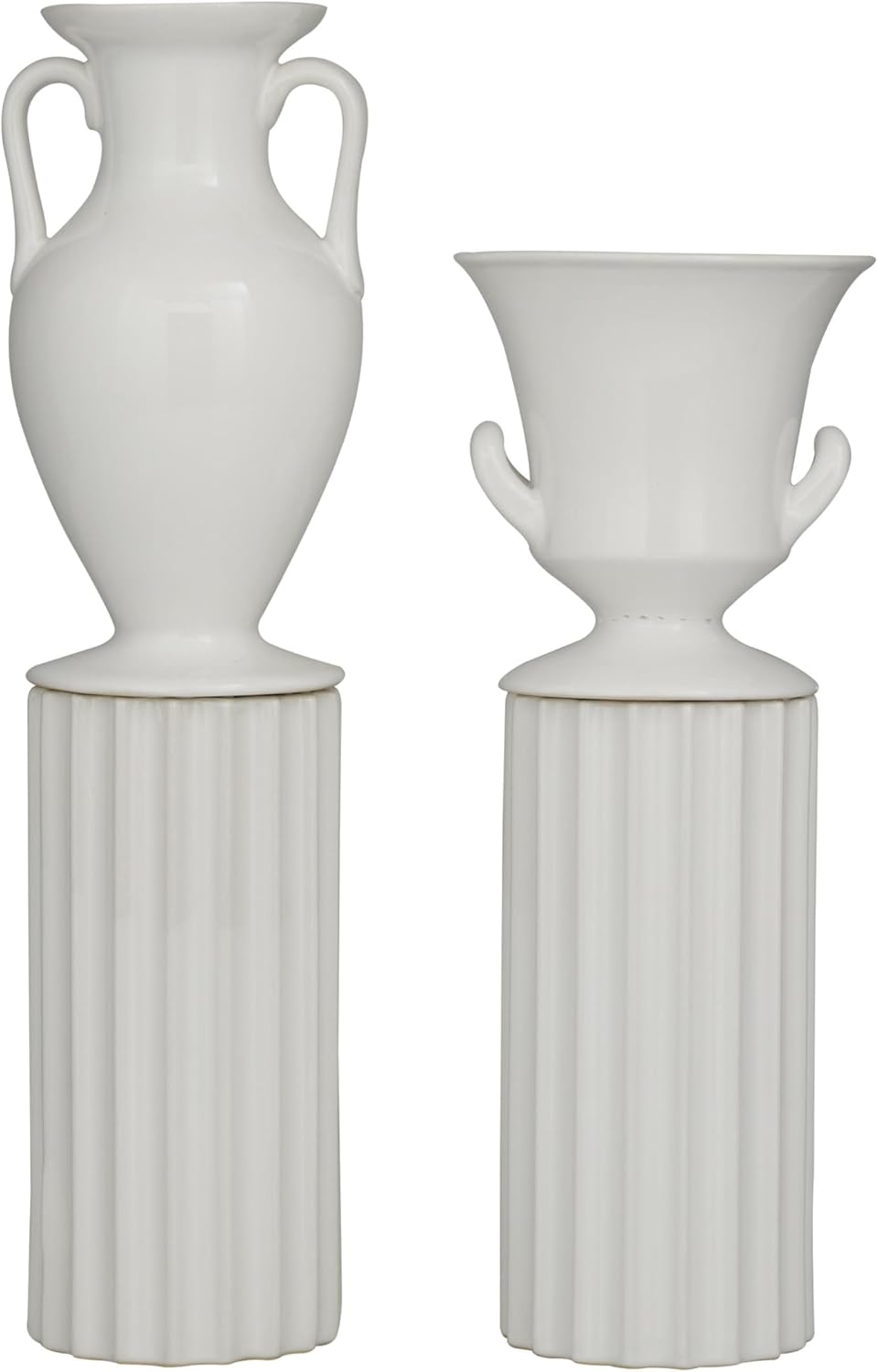 Deco 79 Porcelain Vase Set of 2 Greek Inspired White