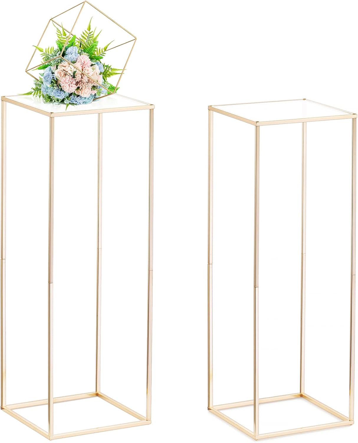 Nuptio Gold Vases Centerpieces 2 Pcs 315 Inch Tall Metal Flower Vase Stand