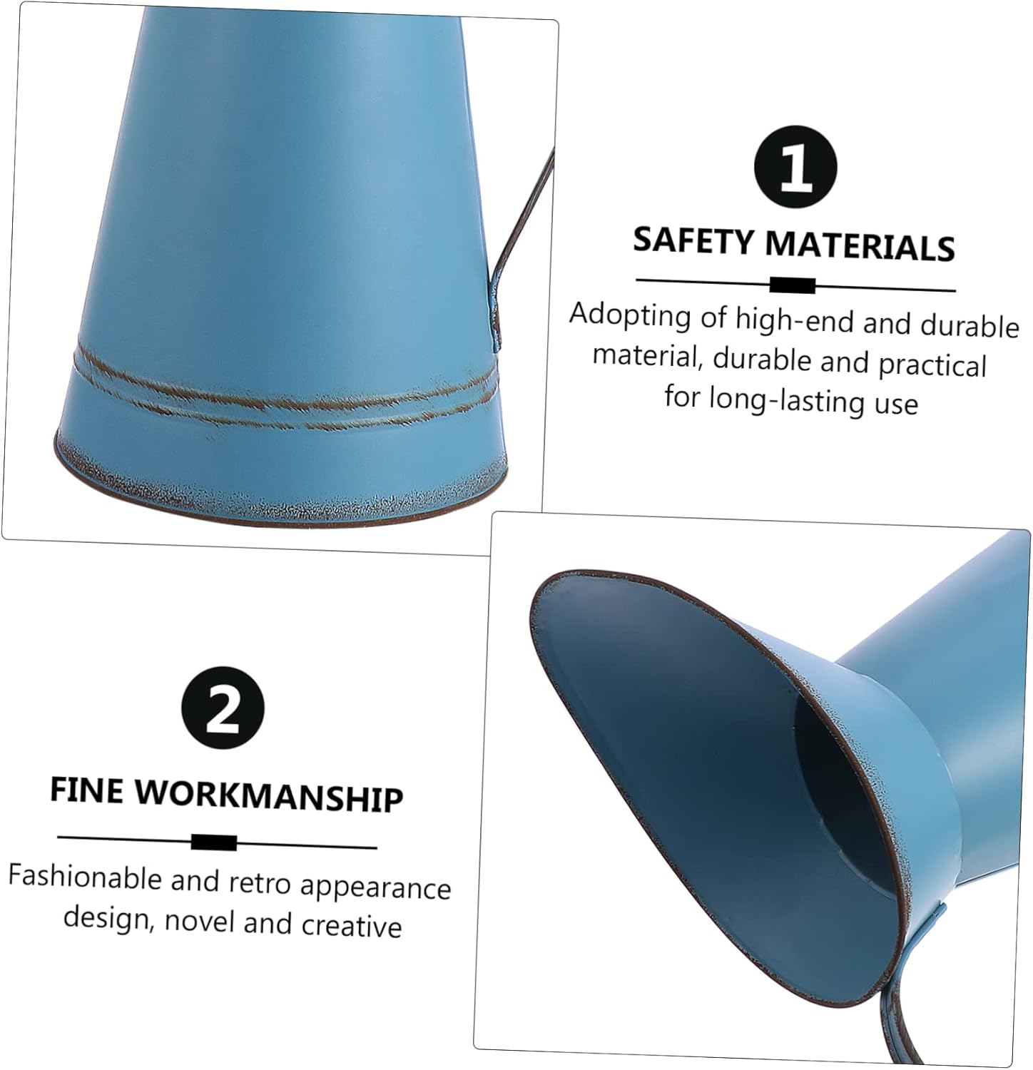 STOBAZA Multifunctional Blue Iron Bucket Vase