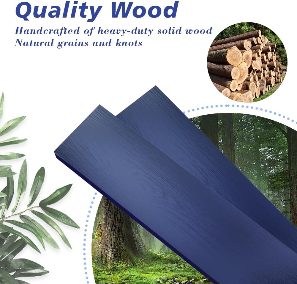 Floating Shelves for Home Decor 236 Inch Natural Wood Rustic Shelf Set of 2 Navy Blue