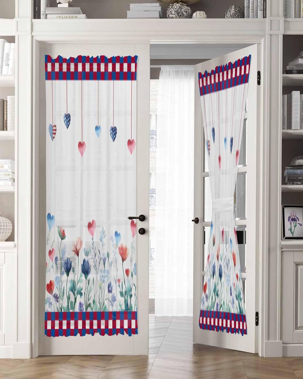 PANJINEXT Door Curtains 54x72 Wildflower Plaid Panel