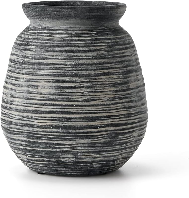 SIDUCAL Ceramic Rustic Farmhouse Vase 73 Inch Black