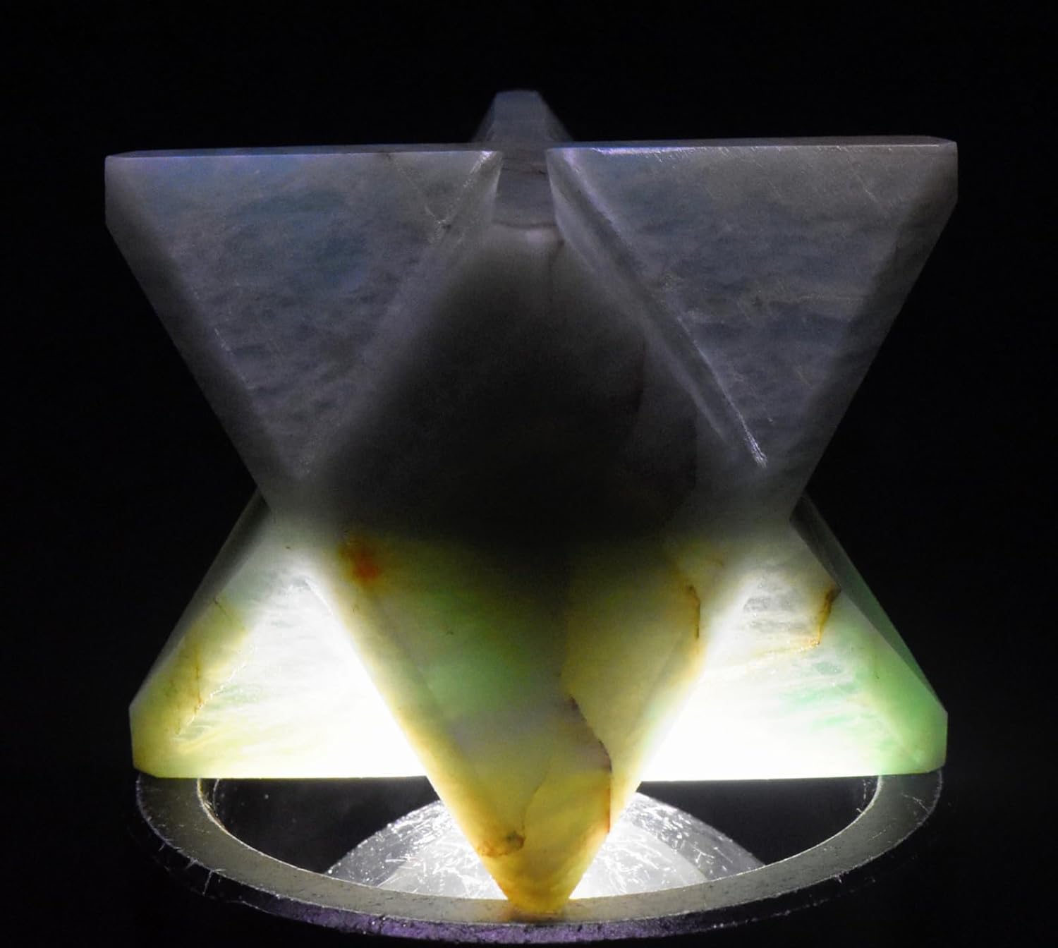 24 Bluish Green Amazonite 8 Point Merkaba Star Natural Feldspar Gemstone Crystal Collectible Specimen - India