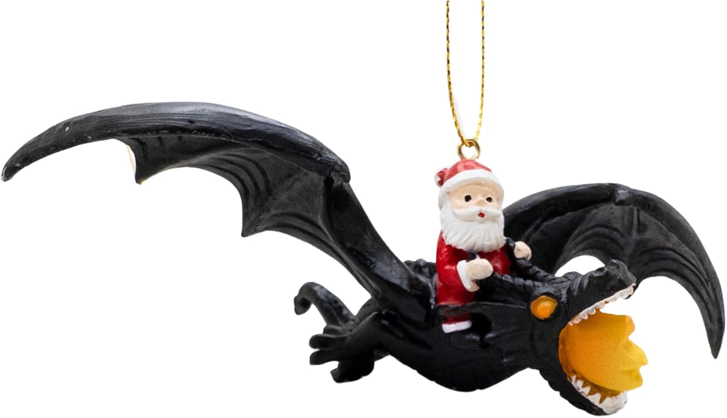 Spooky Thru Noel Santa Claus Flying Dragon Ornament