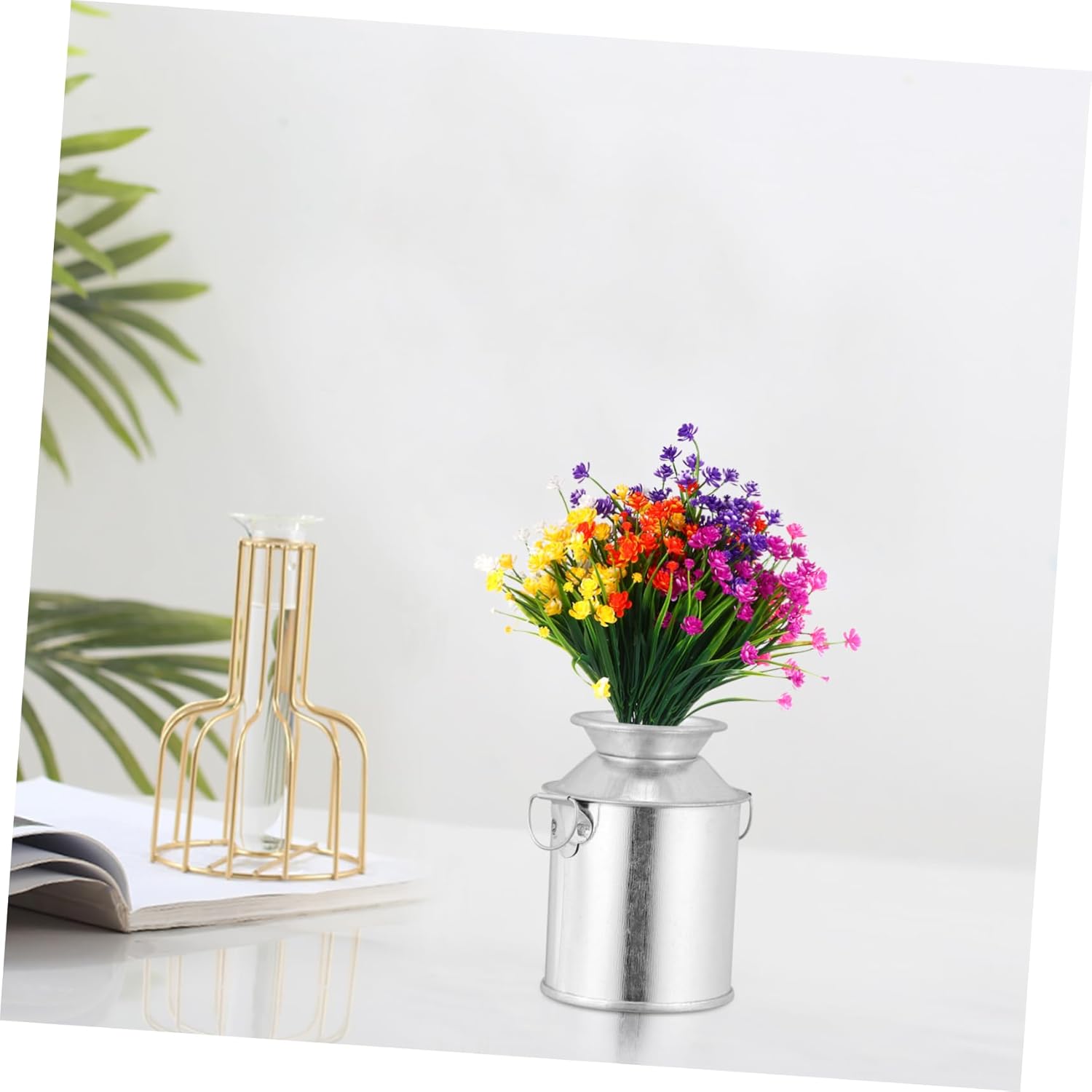 STOBAZA 2 Sets Retro Flower Bucket Iron Art Dried Flower Pot