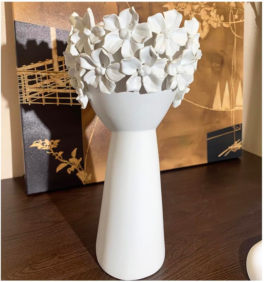Funsoba Ceramic Sculpture Female Head Flower Vase Decor
