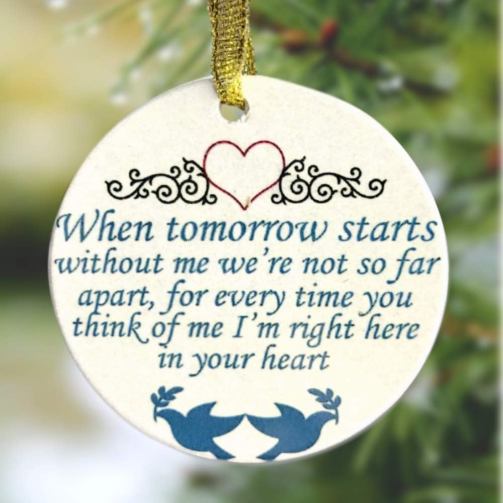 Memorial Christmas Ornament With Doves and Hearts