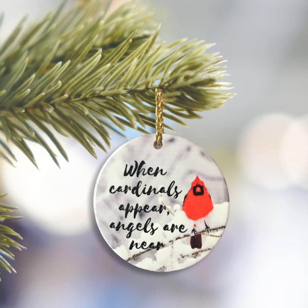 Memorial Christmas Ornament - When Cardinals Appear Angels Are Near