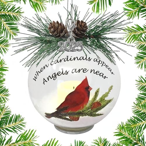 Memorial Lighted Cardinal Christmas Ornament 4D