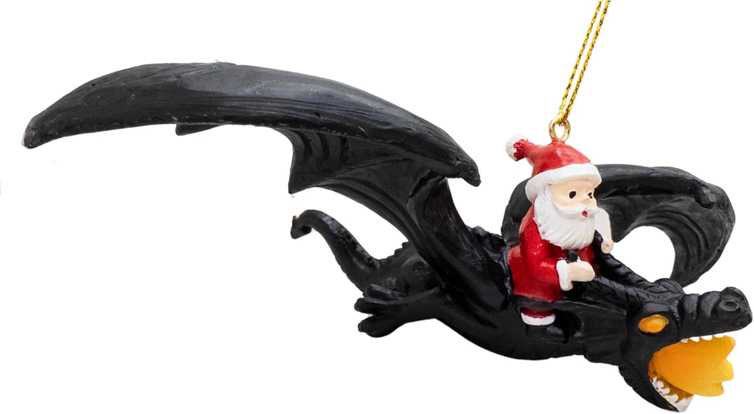 Spooky Thru Noel Santa Claus Flying Dragon Ornament
