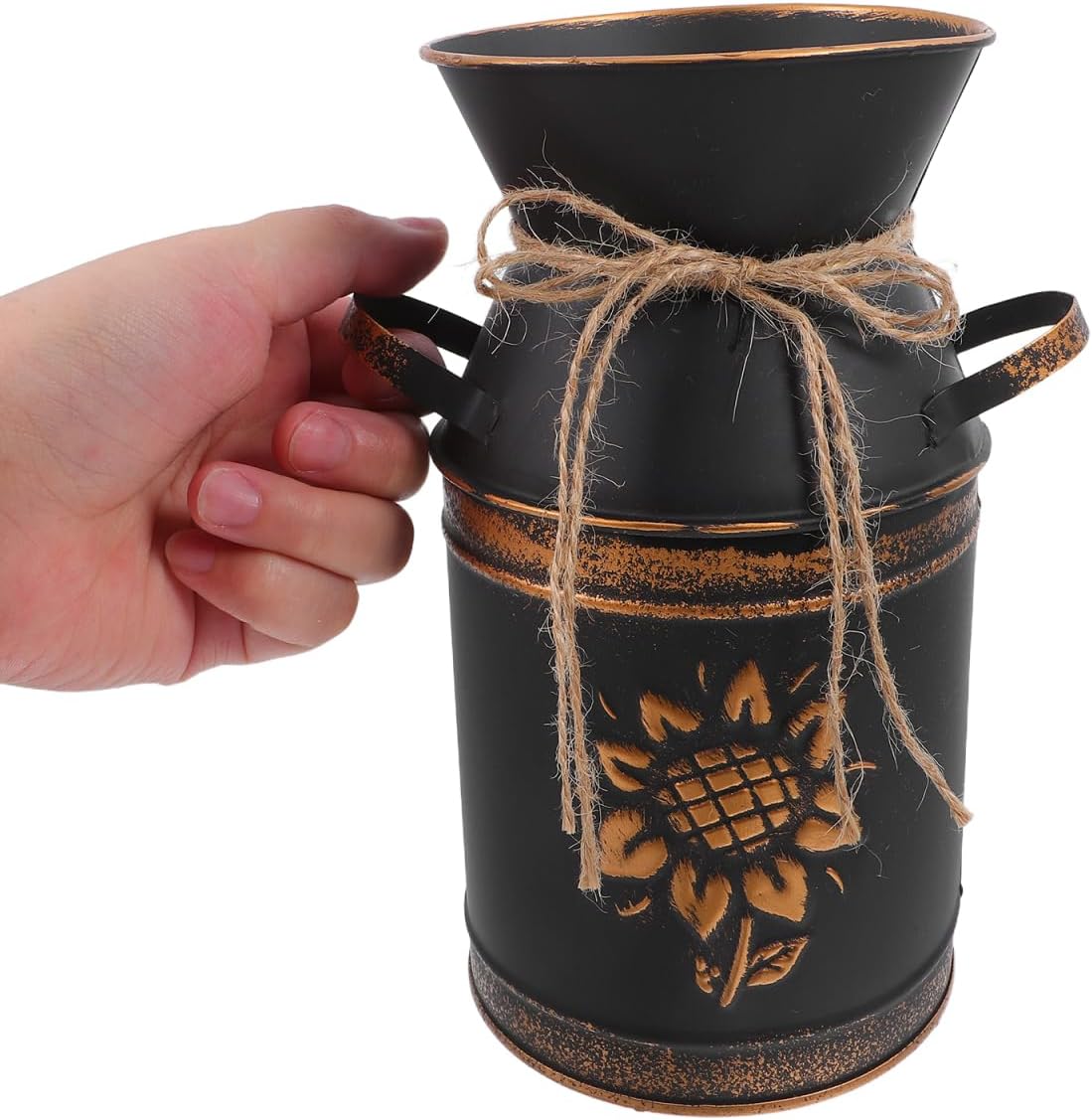 Didiseaon Shabby Chic Vintage Metal Pitcher Vase for Farmhouse Decor