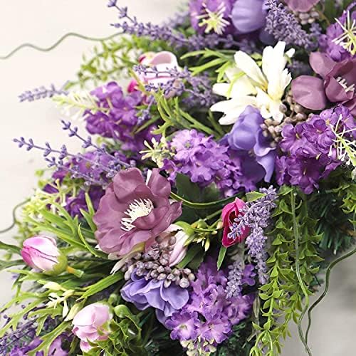 Purple Artificial Teardrop Wreath for Front Door