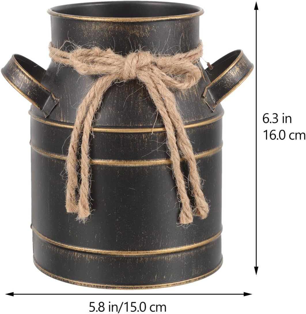 Rustic Galvanized Milk Jug Vase for Home Decor