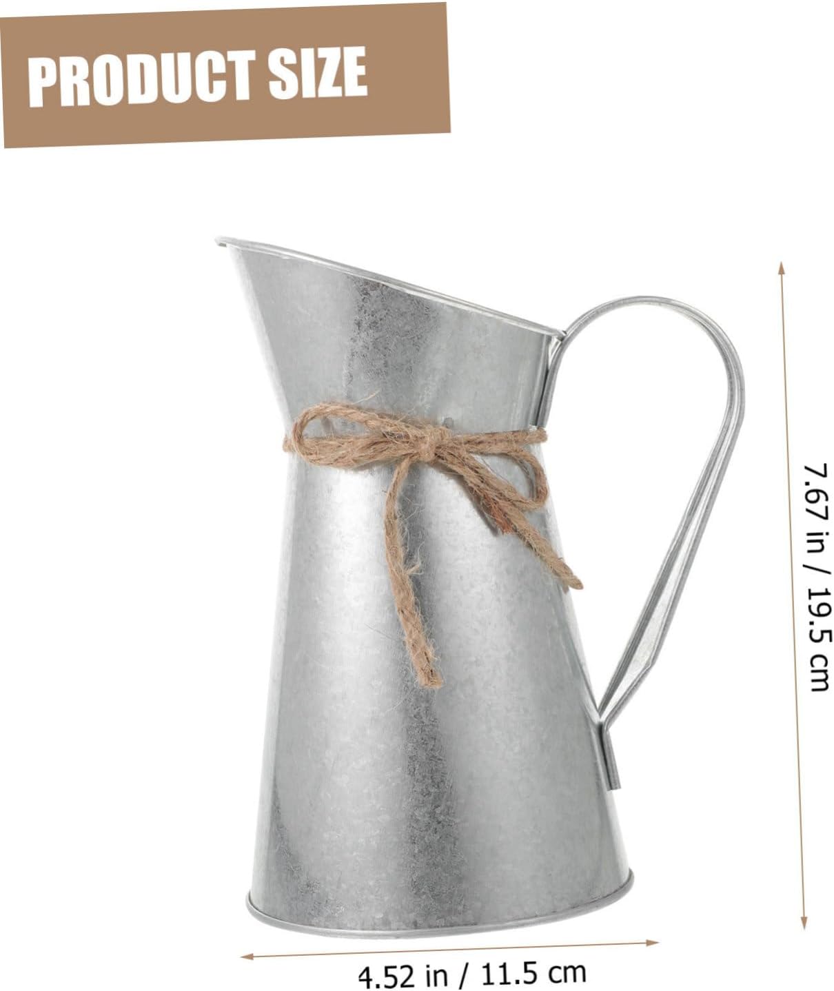 Vintage Iron Sheet Bucket for Home Decor Silver Finish