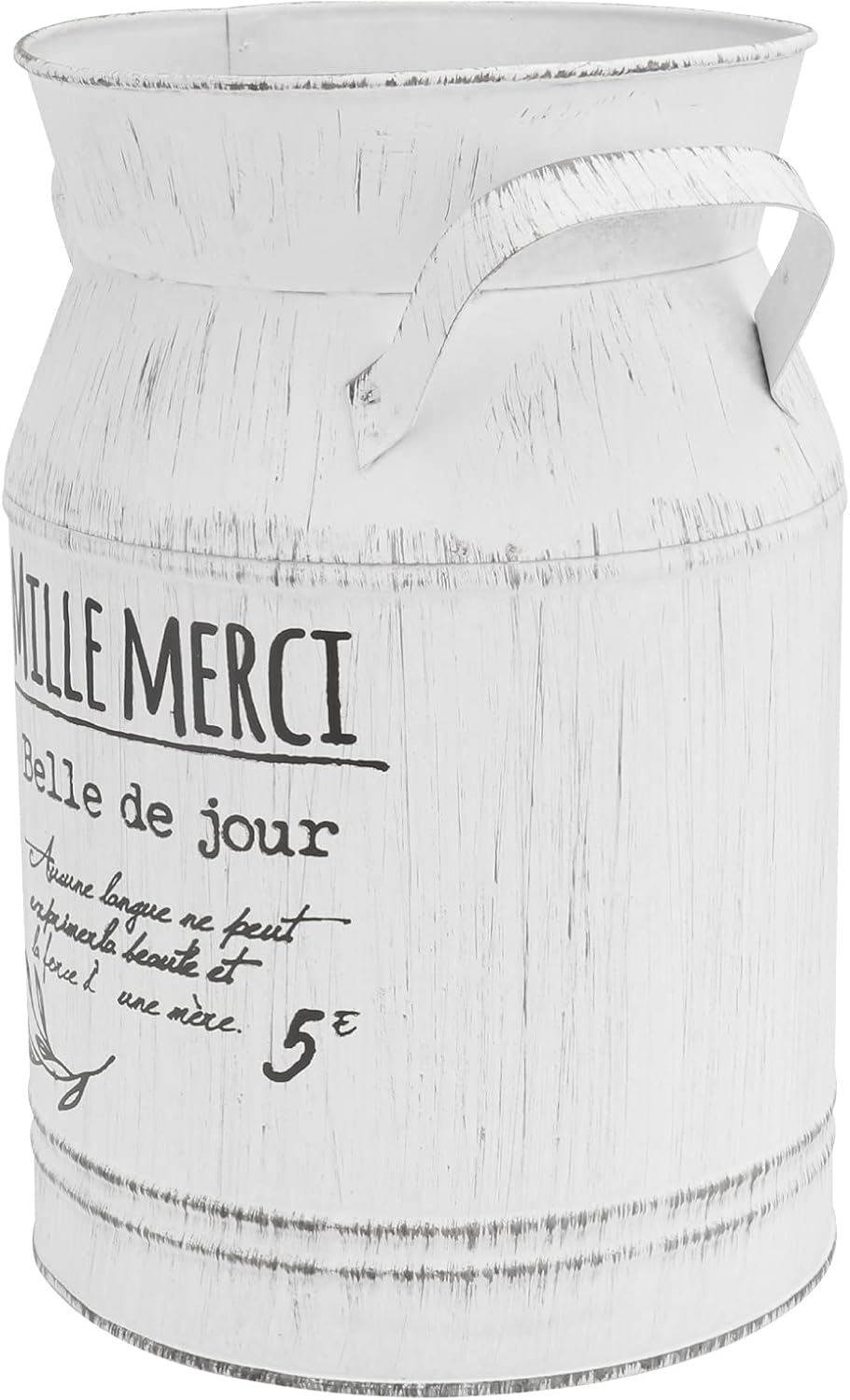 Angoily Retro Galvanized Flower Vase French Style Decorative Bucket for Home Office